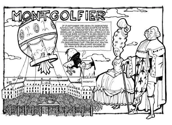Kleurplaat, Geschiedenis van de Luchtvaart, Montgolfier